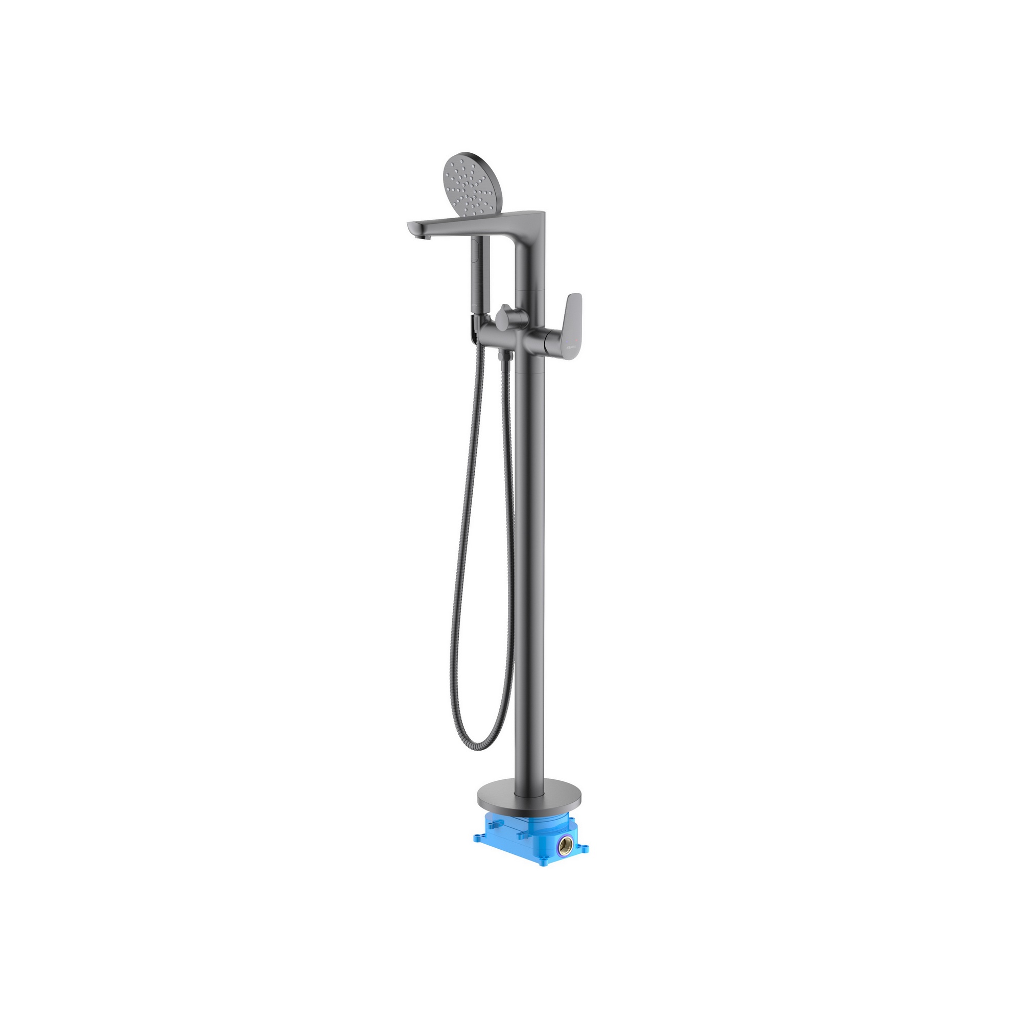 AQUATEK Смеситель для ванны напольный (внешняя и скрытая часть) AQUATEK, оружейная сталь AQ1145BGM Бетта