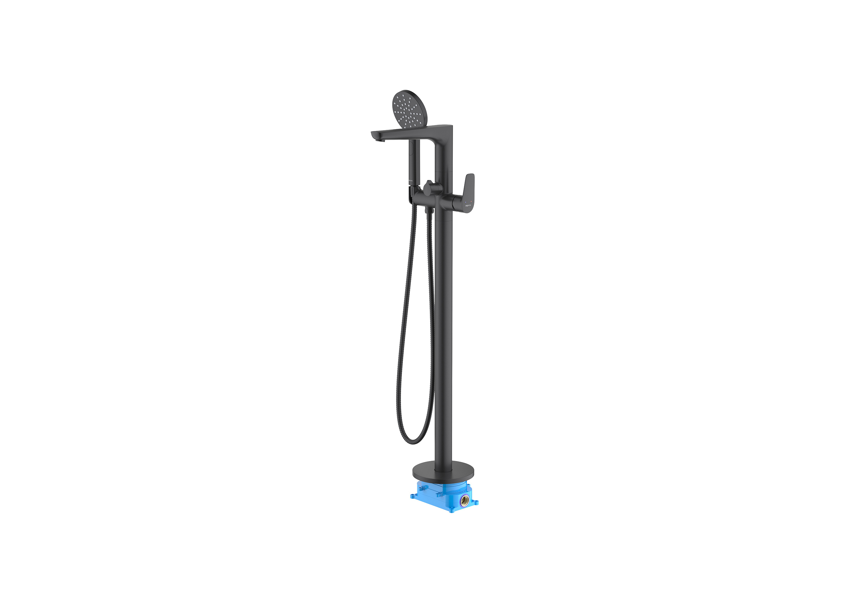 AQUATEK Смеситель для ванны напольный (внешняя и скрытая часть) AQUATEK, матовый черный AQ1145MB Бетта