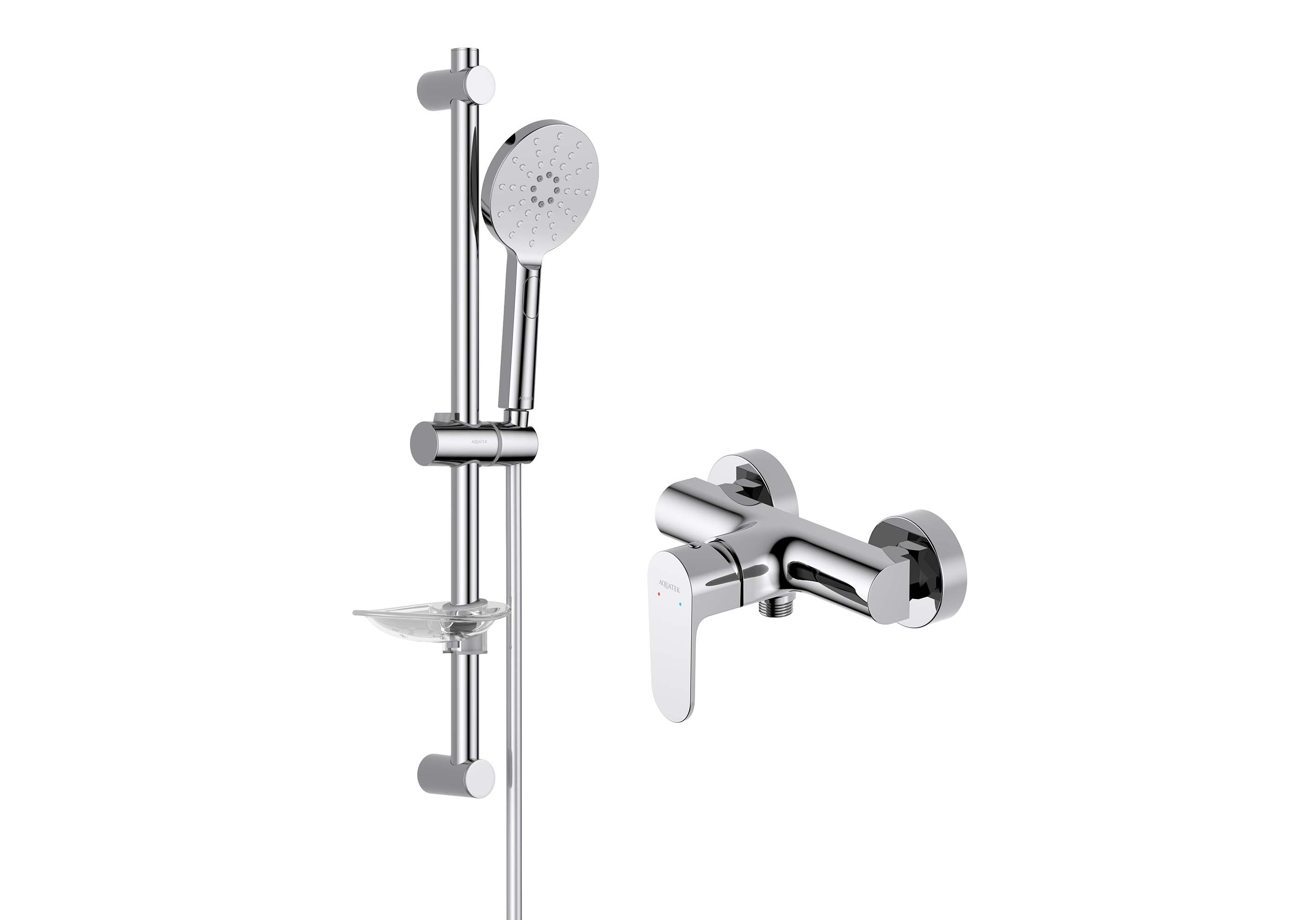 Комплект для душа Aquatek Оберон AQ1232CR 2 в 1 AQ1260CR+AQ2014CR — фото 2
