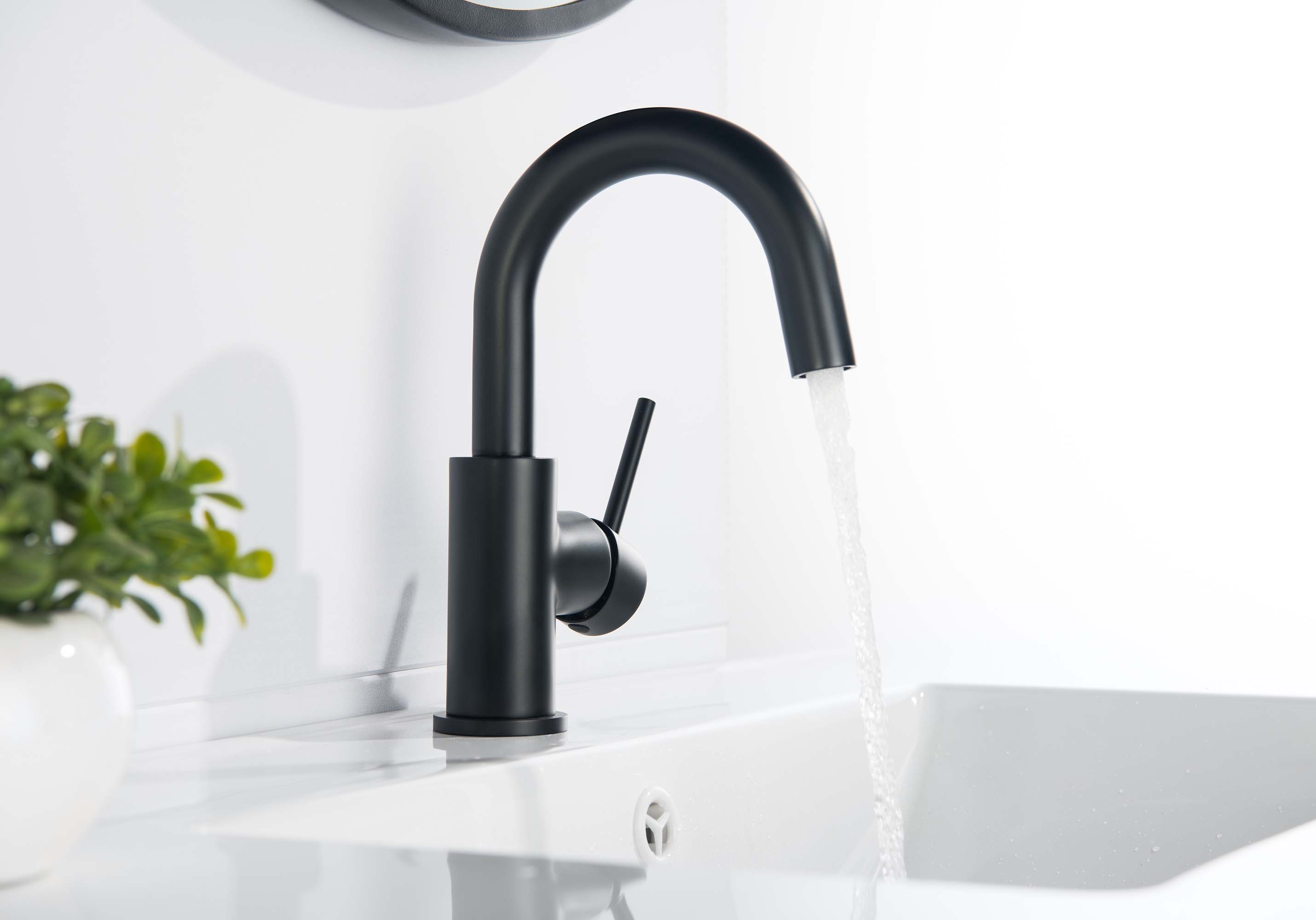 Смеситель для раковины, без донного клапана AQUATEK, матовый черный AQ1307MB Европа — фото 10