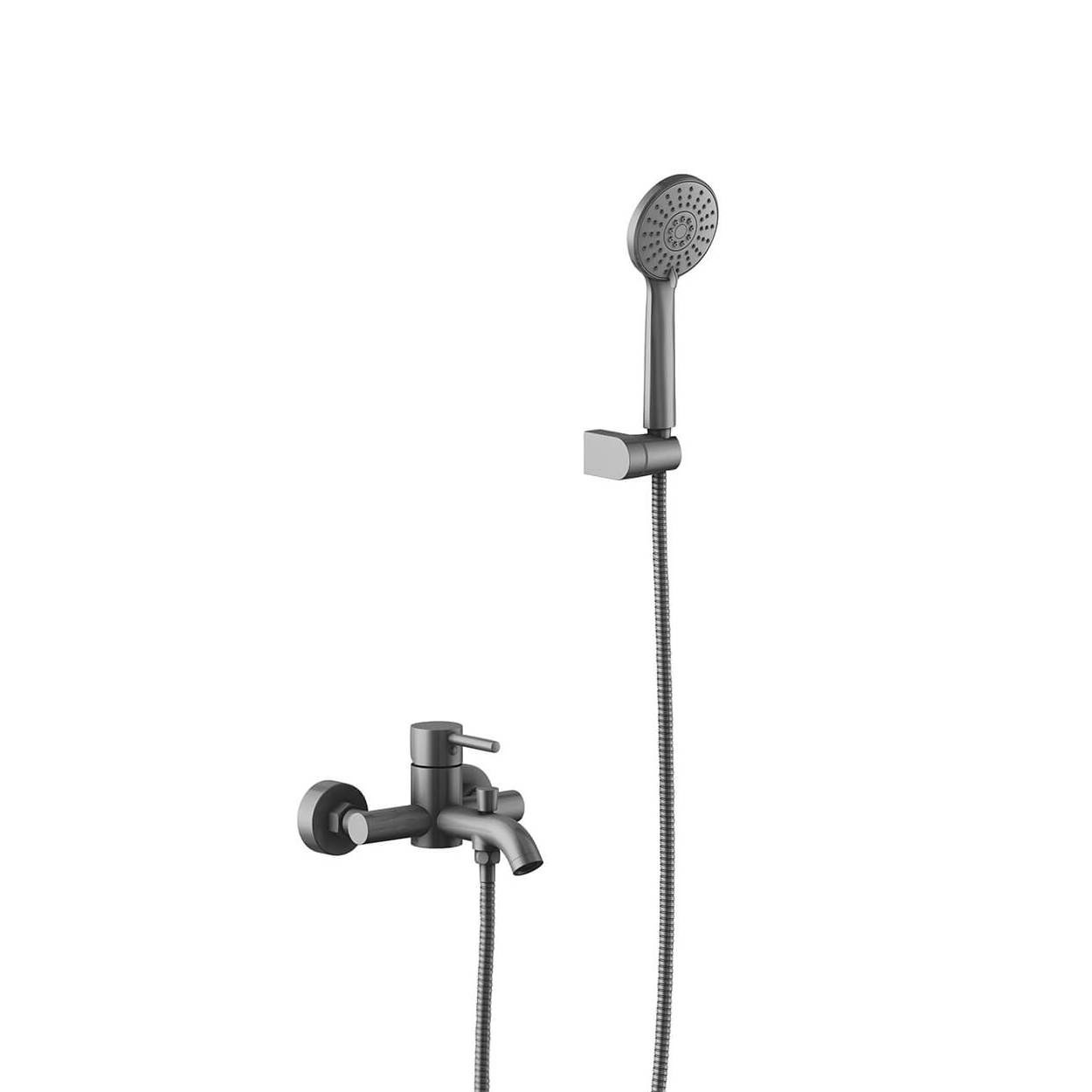 AQUATEK Смеситель для ванны с душевым набором AQUATEK, оружейная сталь AQ1349BGM Европа
