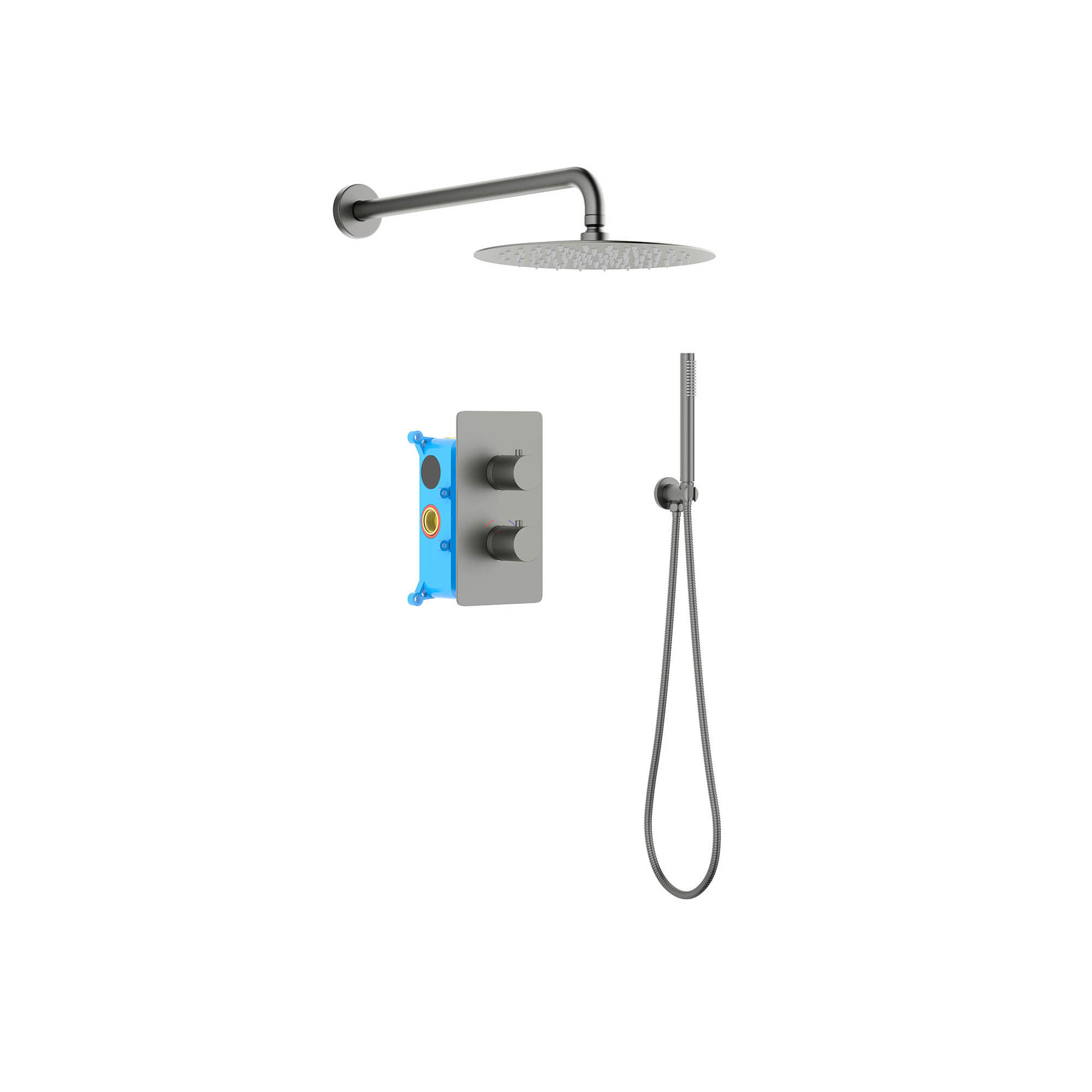 AQUATEK Set 3 в 1 душевой комплект AQUATEK, оружейная сталь AQ1376BGM Европа