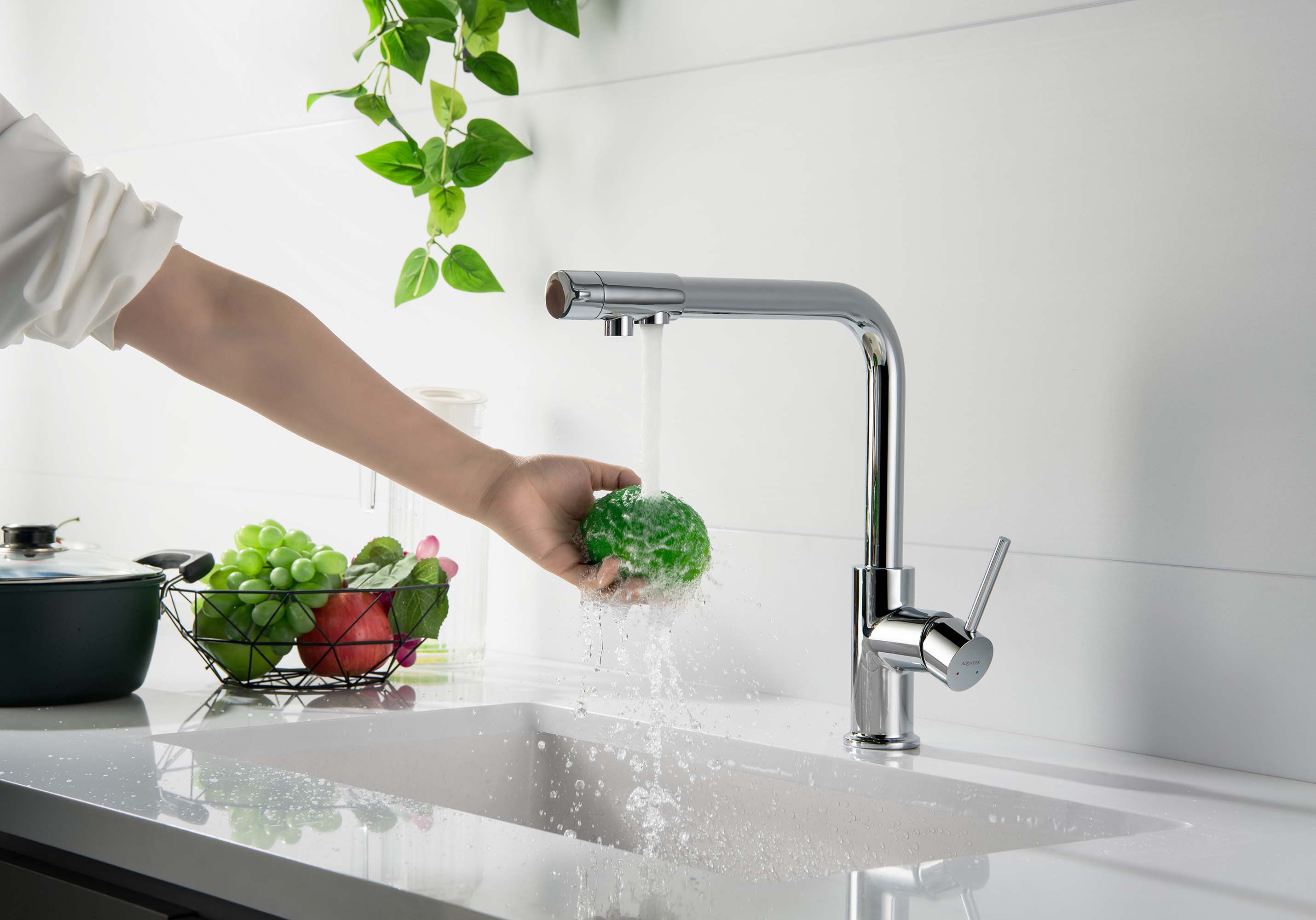 Смеситель для кухни с подключением к фильтру питьевой воды AQUATEK AQ1386CR Европа — фото 5