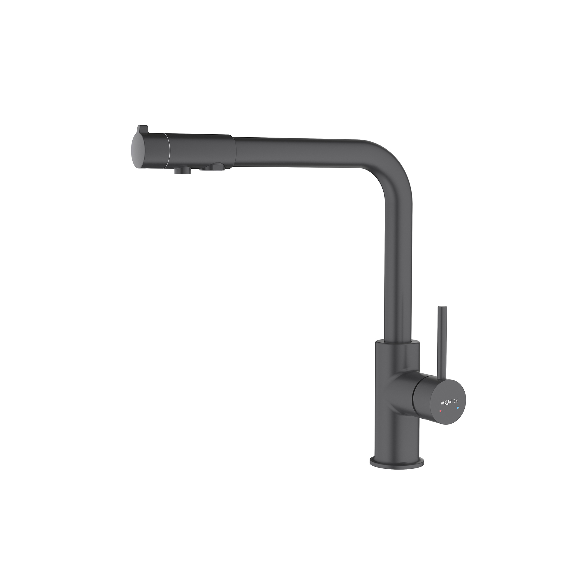 AQUATEK Смеситель для кухни с подключением к фильтру питьевой воды AQUATEK, матовый черный AQ1386MB Европа