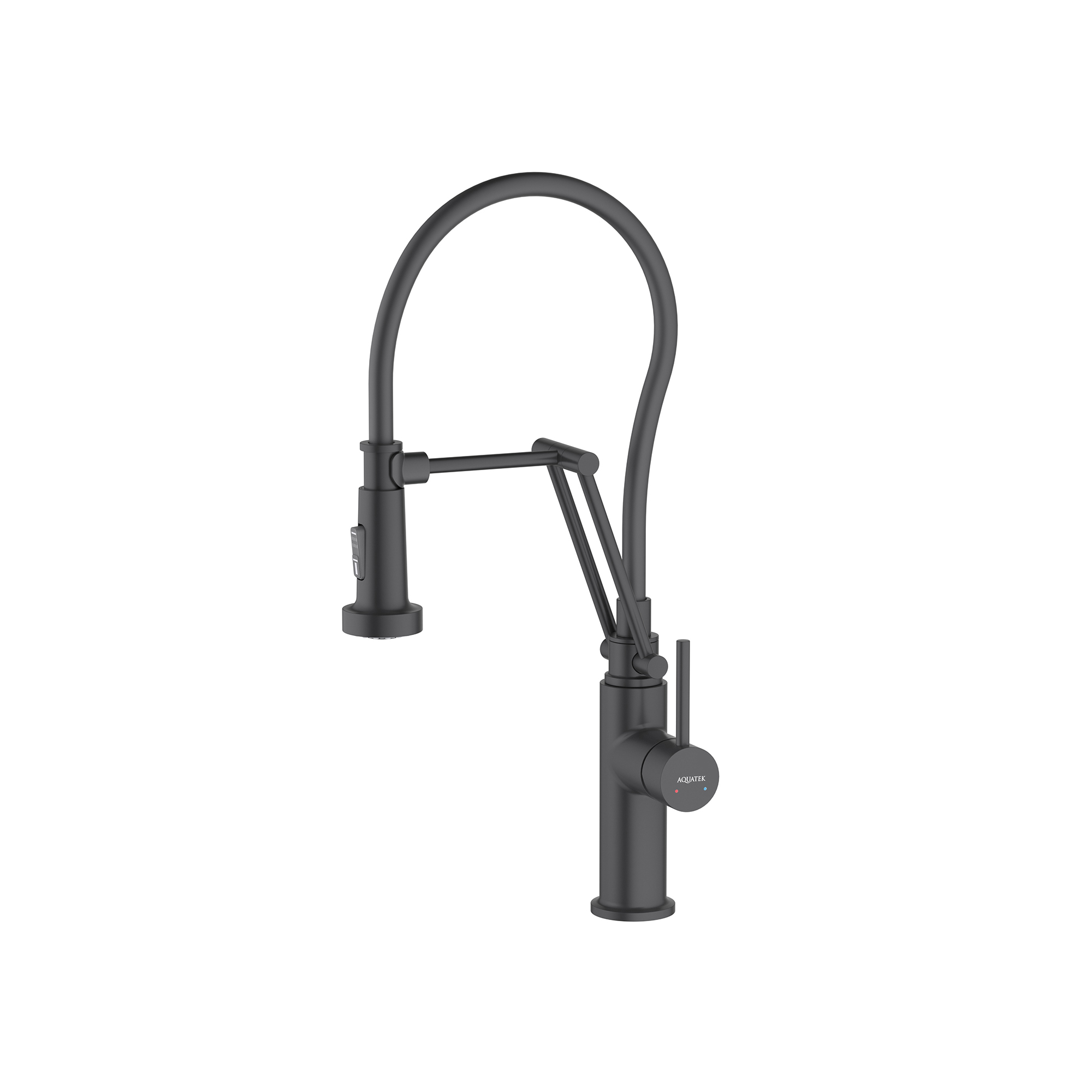 AQUATEK Смеситель для кухни, 2 режима струи (профессиональный), AQUATEK матовый черный AQ1388MB  Европа