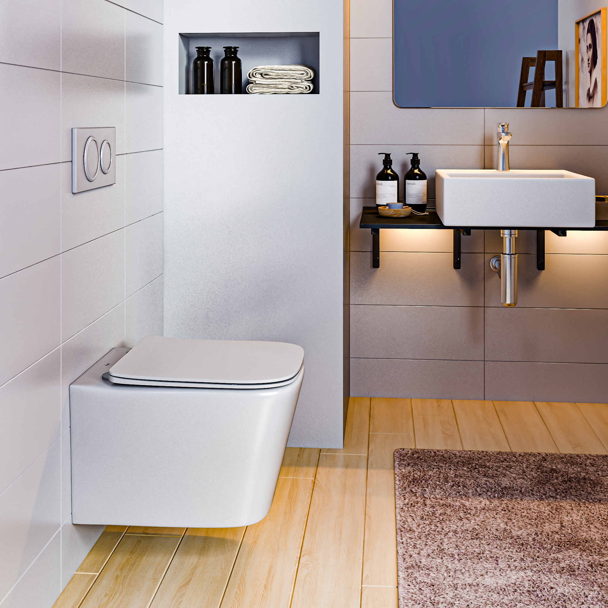 BAS Унитаз подвесной серия KVADRO White (белый)